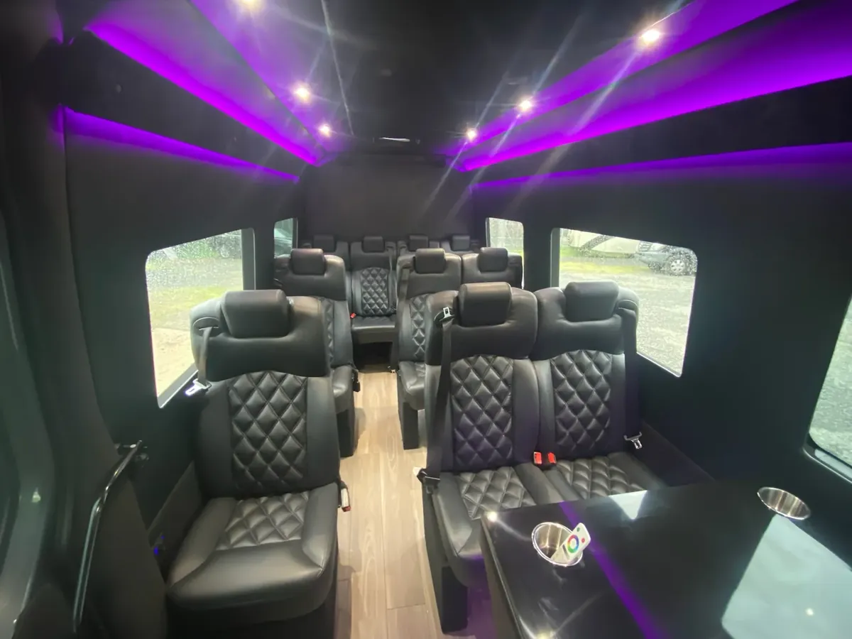 Executive Sprinter passenger seating and cabin lighting, MetLife Stadium & Event Shuttle