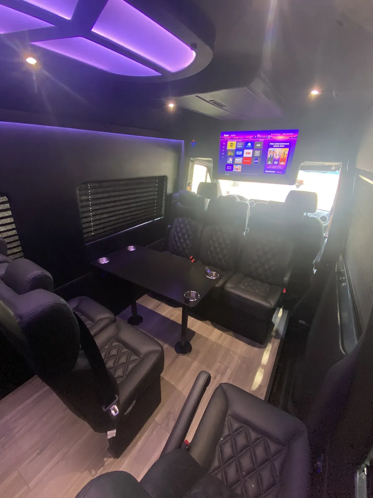 Executive Sprinter passenger seating and cabin lighting, Private Transfer NYC — interior view 2