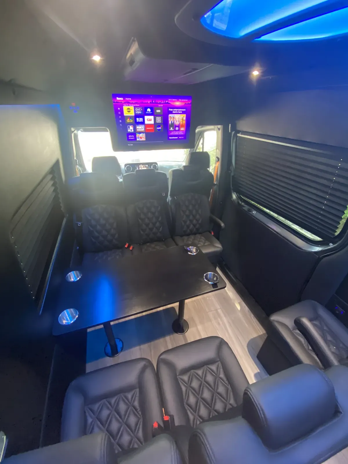 Executive Sprinter passenger seating and cabin lighting, Newark
