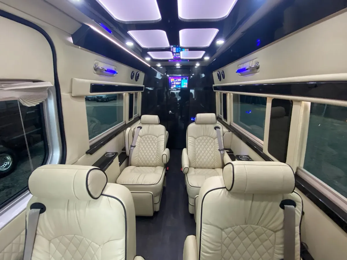 Jet Sprinter passenger seating and interior trim, Employee Shuttle Service NYC with Driver — interior view 3
