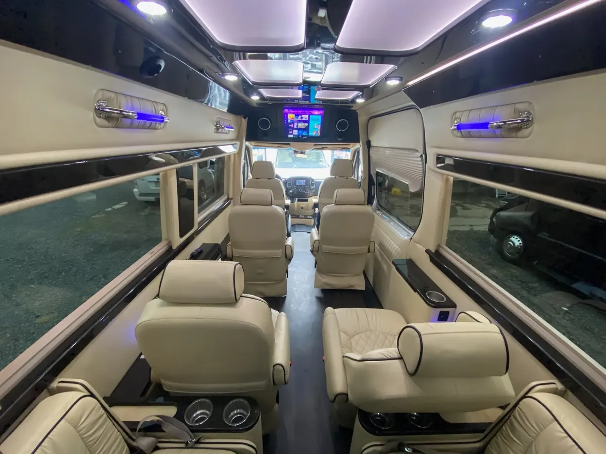 Jet Sprinter passenger seating and interior trim, Executive Minibus Hire NYC with Driver