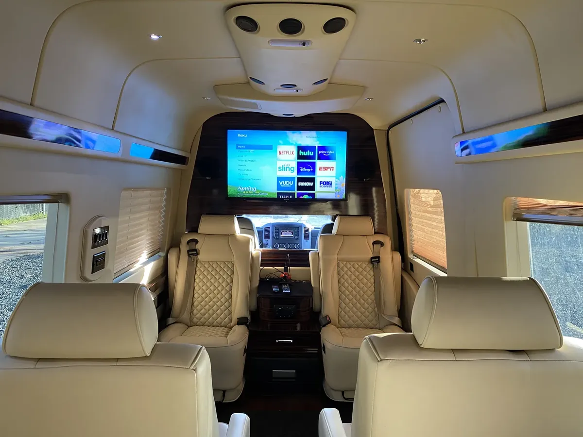 Jet Sprinter passenger seating and interior trim, Corporate Transportation New Jersey with Driver