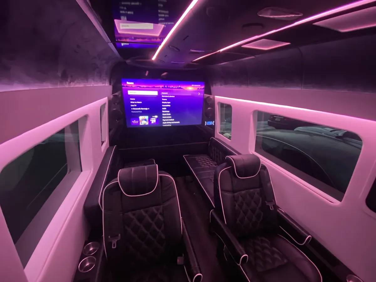 Jet Sprinter passenger seating and interior trim, Executive Minibus Hire NYC with Driver — interior view 2