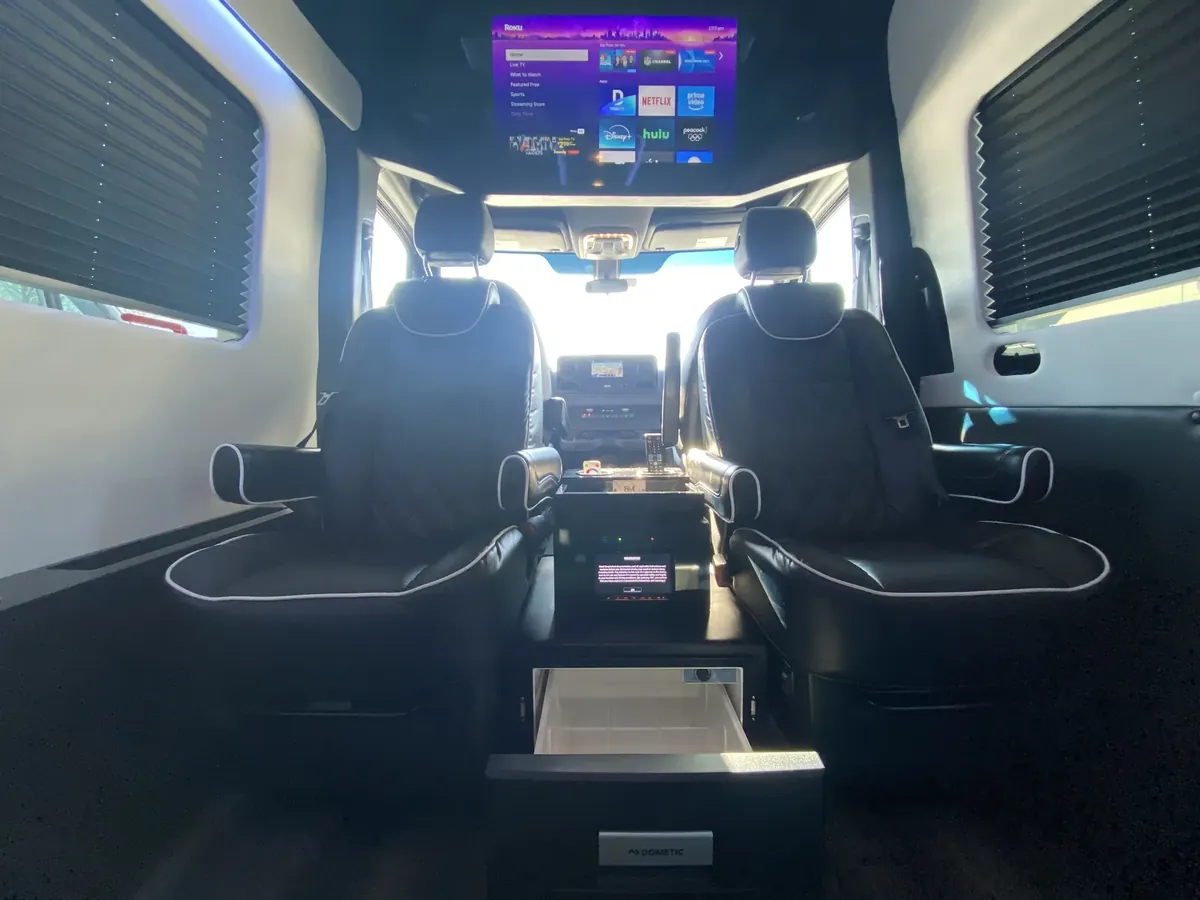 Jet Sprinter passenger seating and interior trim, Jet Sprinter NYC — interior view 1