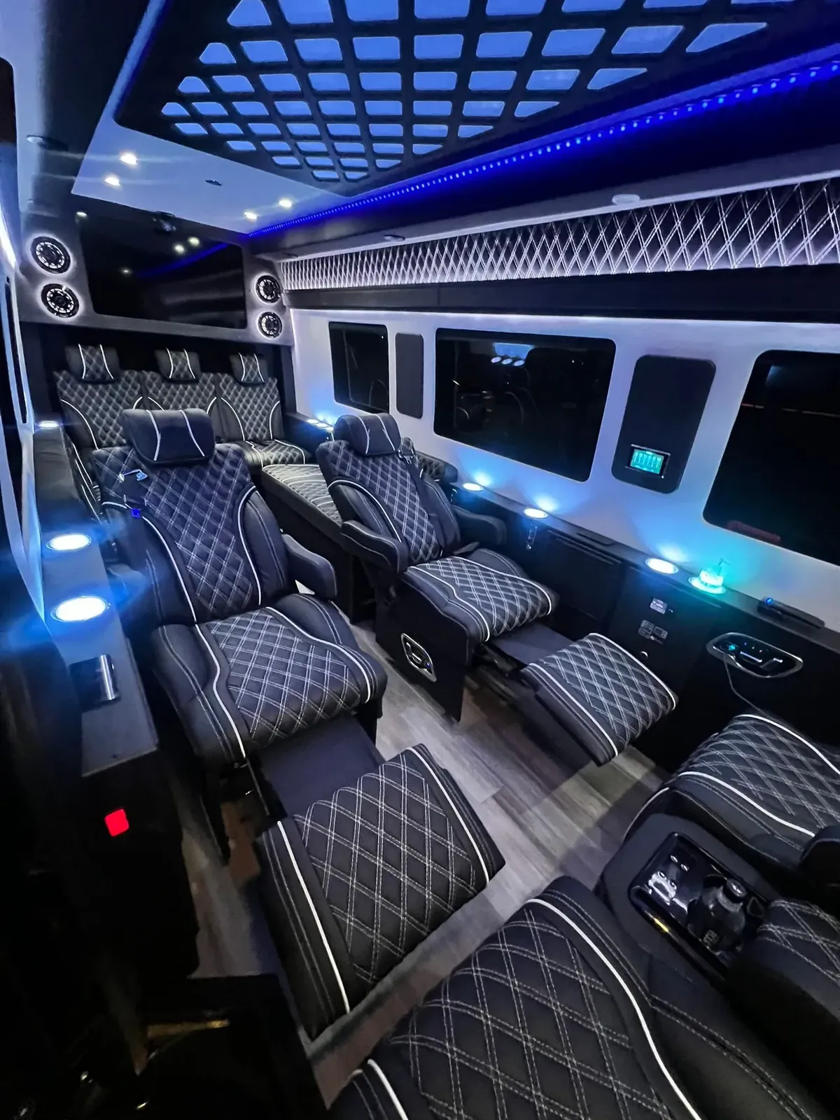 Jet Sprinter passenger seating and interior trim, NYC transportation guides — interior view 3